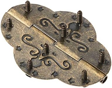 Liruxun 2pcs 69x53mm antikni brončani ormarići za nakit drvene kutije ladica ladica ukrasni vintage željezni šarke namještaja