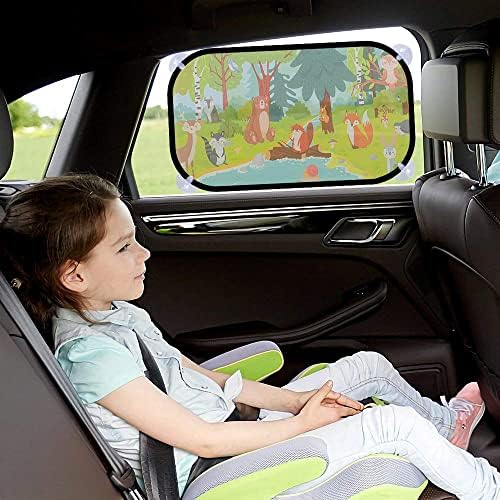 Movinpe Automobil Sun Nijansa za bebu Kids 2 Pack Static Cving bočni prozor automobil 80gsm Stražnja sunčanica Univerzalna s 8 usisnih