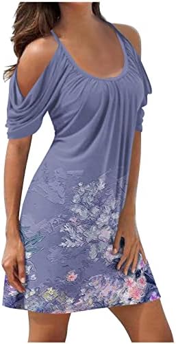 Ljetne haljine plus veličine za žene 2023 ljetna Vintage plaža sundress ležerna Mini haljina kratkih rukava s ramena