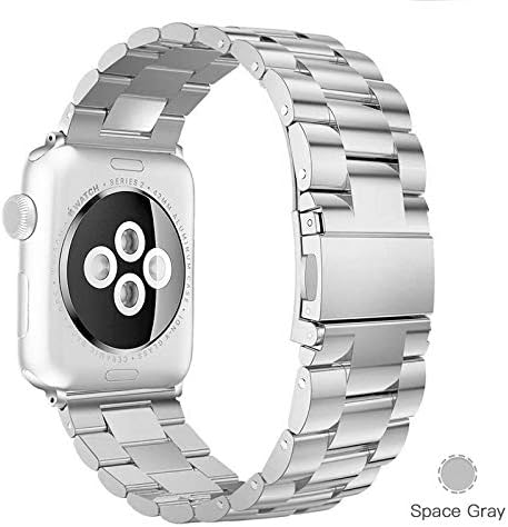 Ygtiecs kompatibilan s Apple Watch Band 42 mm 44 mm, poslovni čvrsti nehrđajući čelik zamjena metal benda Iwatch remen za seriju Apple