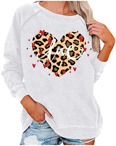 JJHAEVDY ženska majica sa natpisom Love Heart Majica sa буквенным po cijeloj površini Love Heart Grafički pulover vrhovima na Valentinovo