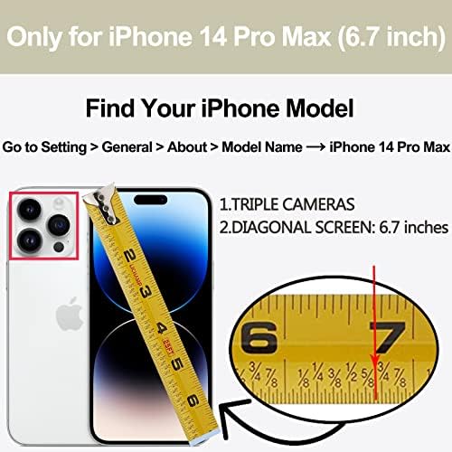 Torbica-novčanik LAMEEKU, kompatibilan je sa iPhone 14 Pro Max, [zaključavanje RFID] Torbica s držačem kartica, kožne korice, prsten