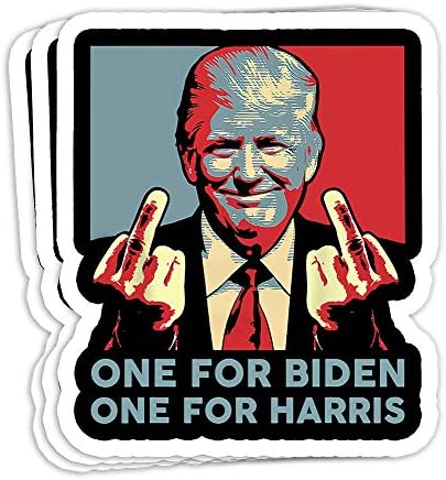 Trump Middle Finger Biden Harris Republikanska američka zastava ukrasi - 4x3 vinilne naljepnice, naljepnica za prijenosno računalo,
