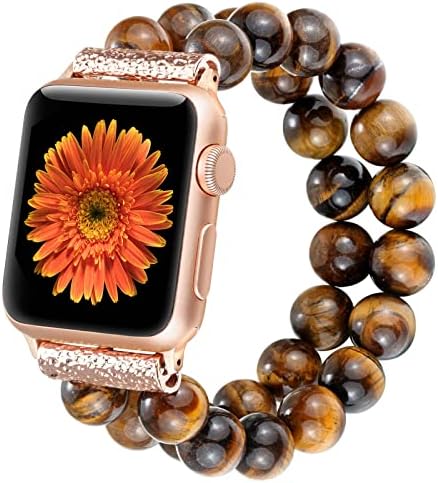 Fastgo perla i jasper perla od perlica kompatibilna s Apple Wattom 38 mm 40 mm 41 mm ženska elastična narukvica s perlama za iwatch