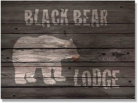 Wile E. Wood Crni medvjed Lodge Wood Art Art, 20x14, preplanulo