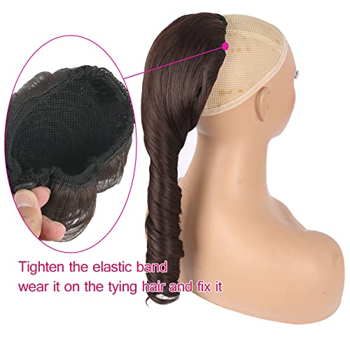 CINHOO ROLLER CURLY PONYTAIL Extension za crne žene tamno smeđe kose kose kose, spiralne kovrče repovi ponija repovi ekstenzija za