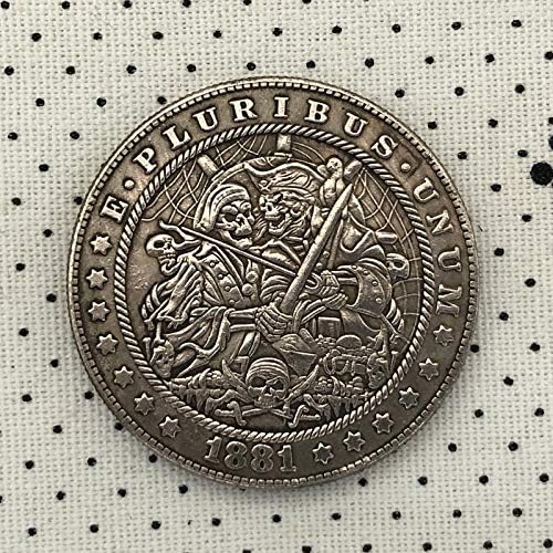 38 mm1881 Američki morgan lutajući novčić lubanja samurai komemorativni kovanski poklon sretni izazov novčić