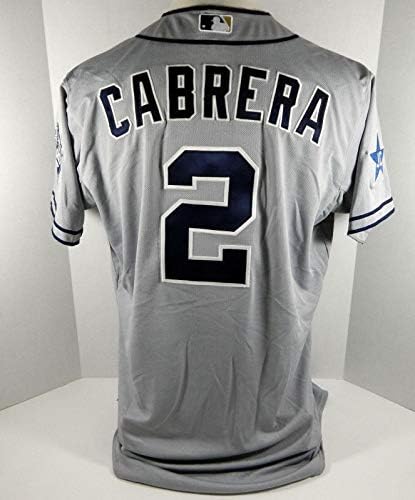 2014. San Diego Padres Everth Cabrera 2 Igra izdana Grey Jersey JC Patch - Igra korištena MLB dresova