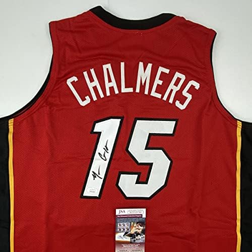 Autografirani/potpisani Mario Chalmers Miami Red košarkaški dres JSA CoA