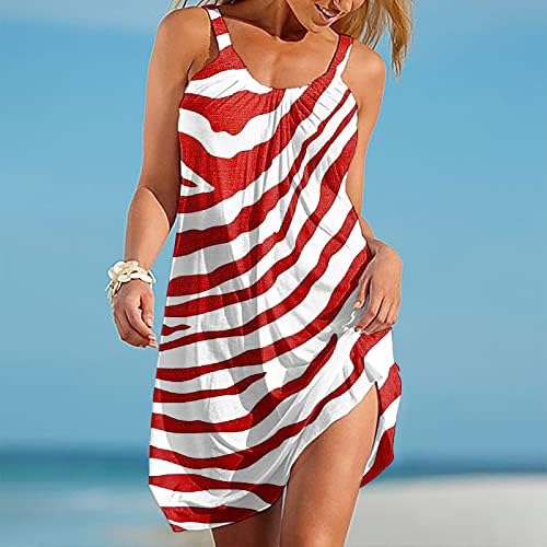 FQZWONG haljine za žene 2023 Ljetna elegantna plaža odmor Line Sundresses Trendi Vintage Club izlazi na odmaralište