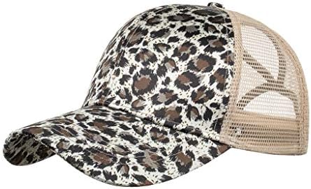 Muškarci, žene bejzbolske kape za bejzbolske mreže leopard tiska mesh patchwork modni kamiondžija podesivi prozračni snapback šeširi
