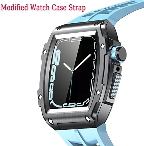 Houcy modifikacija kompleta za modifikaciju remena za pojas Apple Watch 44 mm 45 mm od nehrđajućeg čelika gumena traka za Iwatch seriju