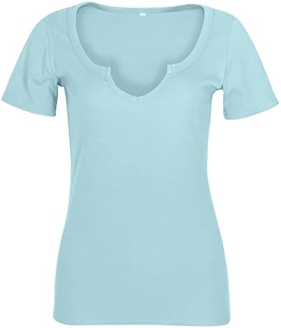 top majice za Tinejdžerke topla obična ležerna Rebrasta košulja s vratom čamca ljetna košulja kratkih rukava