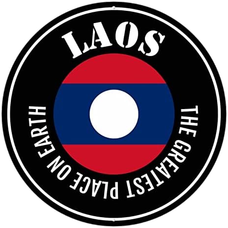 Najveće mjesto na Zemljinom metalnom natpisu Laos Flag Welcome Sign Dekor ulaznih vrata Prilagođeni vintage vijenac metalni zid zidni