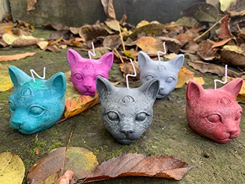 LSLEVA Tri oči mačke silikonske kalup za svijeće, DIY 3D zli mačji kalupi za glavu za izradu svijeća sapun za lijevanje čokolade, kalupi