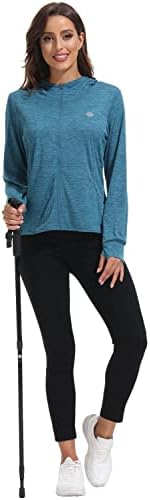 Mofiz ženski puni zip upf 50+ jakna za zaštitu od sunca kapuljača lagana kamova planinarska košulja dugi rukavi tenis uv vrhovi džepovi