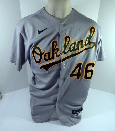 2021. Atletika Oakland A Athletics Burch Smith 46 Igra izdana POS koristila je sivi dres 48 7 - Igra korištena MLB dresova