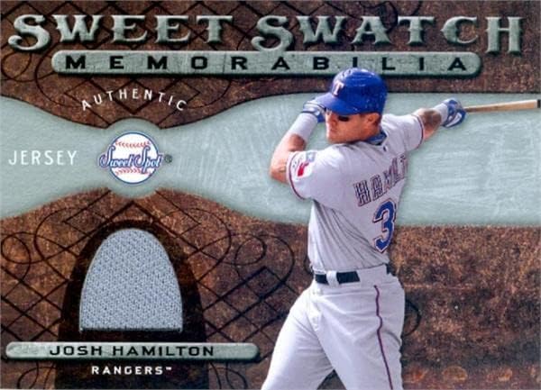 Josh Hamilton Player nosio je Jersey Patch Baseball Card 2009 Gornja paluba Sweet Spot Memorabilia Swatch SSJH - MLB igra korištena