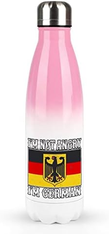 Nisam ljut, ja sam njemačka smiješna boca za vodu za vodu sportska šalica s poklopcem za biciklističku teretanu kod kuće plava/ružičasta