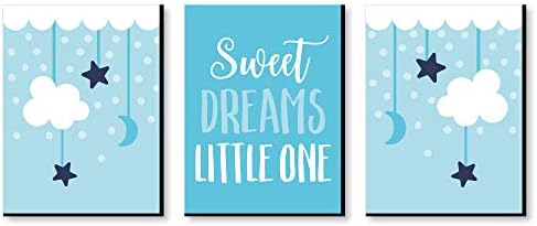 Velika točka sreće za dječaka-Plava Zidna slika u vrtiću i uređenje dječje sobe - ideje za poklone-7,5 inča 10 inča-set od 3 printa