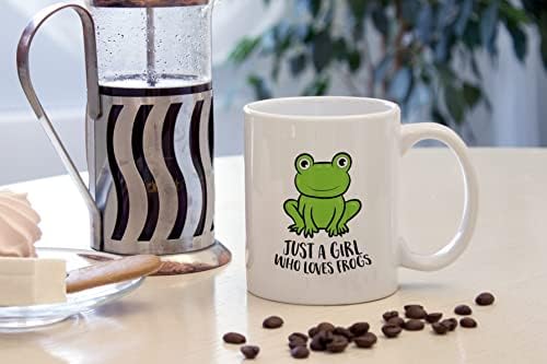 Napravite samo djevojku koja voli žabe, šalicu za kavu sa zelenom žabom iz crtića, dvostranu keramičku šalicu od 11 oz za kavu, čaj