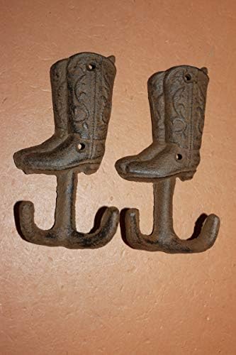 Južni metalni rustikalni zapadni kaubojski dekor kaubojske čizme Zidne kuke lijevano željezo, snop od 2