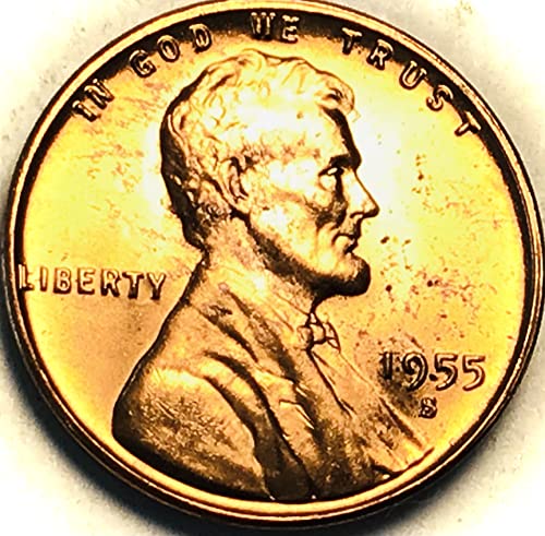 1955. S Lincoln Wheat Cent Red Penny prodavač Mint State
