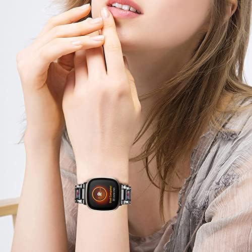 Hayonliy smola Metalni satni trak Kompatibilan za Fitbit Sense 2/Fitbit Versa 4, remen s narukvicama, pjenušavi nakit za žene za žene