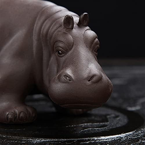 Liutian hippo čaj kućni ljubimac ljubičasta glina životinjskih figurica kućanstva ured za čaj za čaj hippopotamus dekoracija igračka
