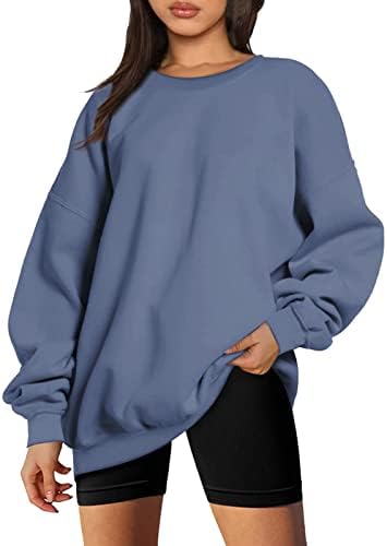 Doinshop ženske prevelike kapljice dukserice dugih rukava pulover za vrat pulover casual tunika bluze
