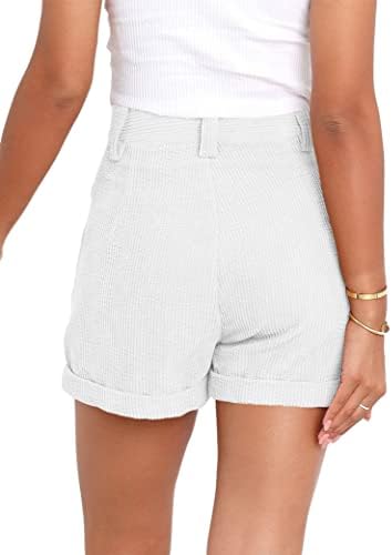 Danedvi Womens Ljetne kratke kratke hlače srednjeg struka, manžeti, kratke hlače s džepovima