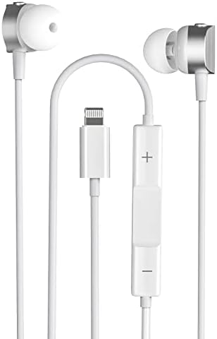 Fapo Lightning Earbuds za iPhone, slušalice s mikrofonom i kontrolerom, MFI certificirane, slušalice izolacije ožičenih buka za iPhone
