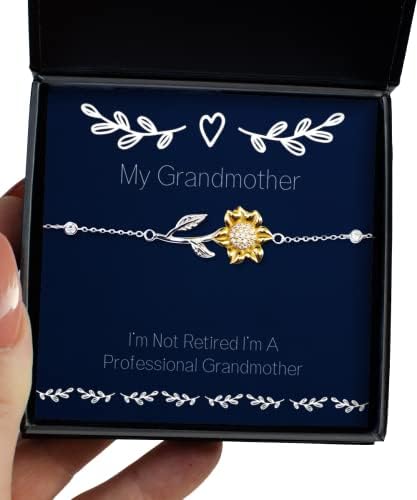 Sjajna baka narukvica suncokreta, nisam u mirovini, profesionalna baka, prisutna za baku, smiješni pokloni od unuka