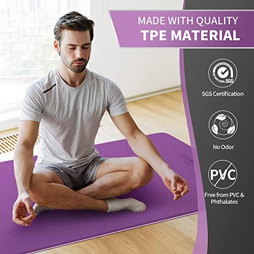 Cambivo Extra široka joga prostirka za žene i muškarce, ekološki prihvatljivi SGS certificirani, velika TPE vježbanje fitness prostirke