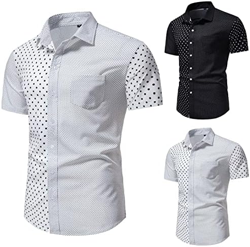 XXBR muške košulje, ljetni reper casual s kratkim rukavima tiskani gumb za vitke fit donji odmor majice s džepovima smiješne košulje