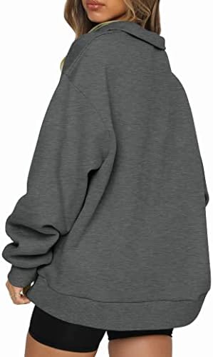 Ylduj amum ženska dukserica 1/4 pola zip dukserice Prevelidizirano pulover na kapljici ramena