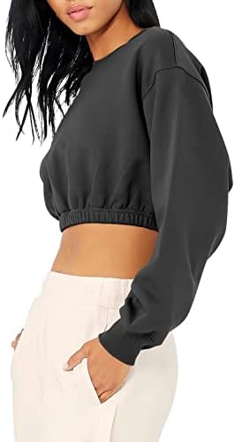 Sanatch Crop Twictions za žene dugih rukava obrezivi vrhovi obrezani džemper atletska teretana za vježbanje znojne košulje