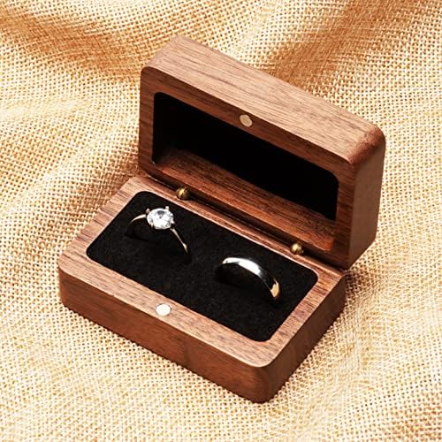 Vintage drvena kutija za prstenje za 2 prstena, jedinstveni poklon za vjenčanje, zaruke i ceremoniju