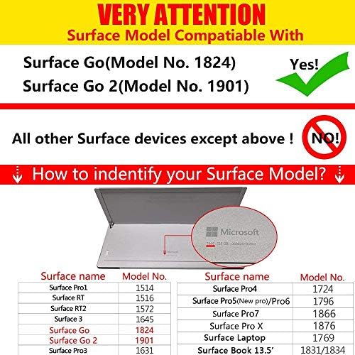 GEXMIL prava koža za Surface GO3 / GO 2 kućište / Surface Go Real Leace Cose Case Hrayhide Cover