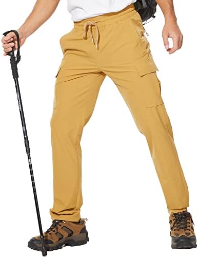 Muške brze suhe teretne hlače Lagane vodootporne planinarske hlače džepovi s patentnim zatvaračem Elastični struk casual hlače