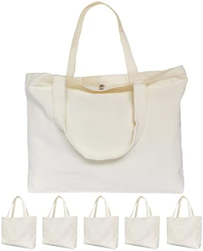 Platnene torbe s patentnim zatvaračem, Koolmox 17x14 '' 12 oz, pamučna torbica s ravnim dnom, vrećice za pranje namirnica koje se mogu