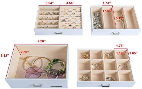 Set organizatora nakita za kupnju: uredite svoju komodu s organizatorom nakita od umjetne kože i drvenim stalkom za nakit