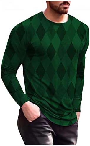 XXBR muške 3D digitalno tiskane majice, 2021. jeseni modni poticaj s dugim rukavima ljeto vitki fit casual tinee vrhovi za mens