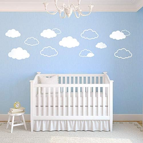Naljepnica vinil zida - set oblaka - od 5 do 18 - slatki moderni oblikovni oblik dizajna za kućni apartman djeca spavaća soba dnevna