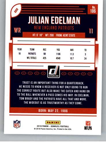 2018. Donruss nogomet 186 Julian Edelman New England Patriots Službeni NFL trgovačka karta