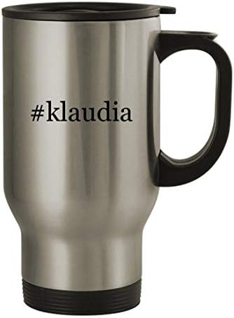 Knick Knack pokloni Klaudia - Putnička šalica od nehrđajućeg čelika od 14oz, srebro