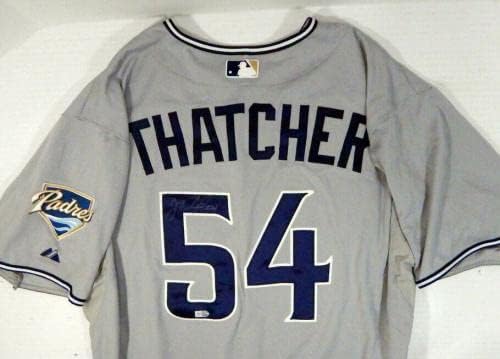 2011. San Diego Padres Joe Thatcher 54 Igra korištena potpisana siva Jersey SDP0896 - Igra korištena MLB dresova