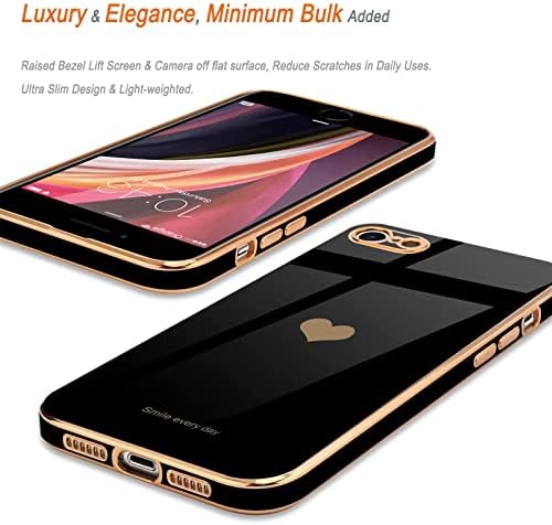 Teageo za iPhone SE 2022, SE 2020, iPhone 7 futrola, iPhone 8 futrola za telefonsku djevojku slatka ljubavne luksuzne luksuzne bljeskanje