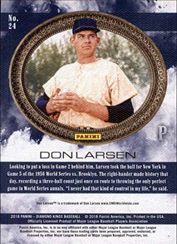 2018. Panini Diamond Kings 24 Don Larsen New York Yankees Baseball Card