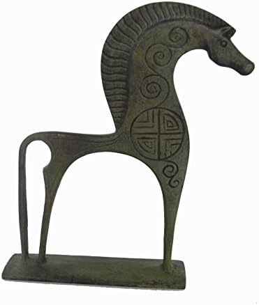 Konj s velikim kipom kipa drevna grčka brončana reprodukcija skulptura